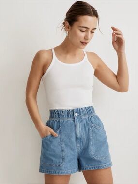 Madewell‎ Denim Pull-On Paper-bag Utility Shorts